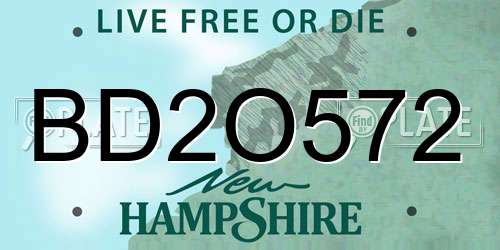 BD2O572 New Hampshire License Plate