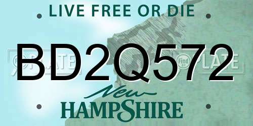 BD2Q572 New Hampshire License Plate