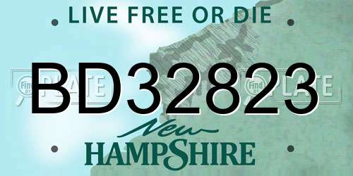 BD32823 New Hampshire License Plate