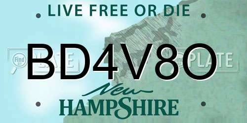 BD4V8O New Hampshire License Plate