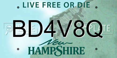 BD4V8Q New Hampshire License Plate