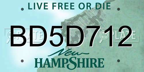 BD5D712 New Hampshire License Plate