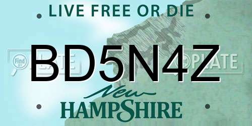 BD5N4Z New Hampshire License Plate