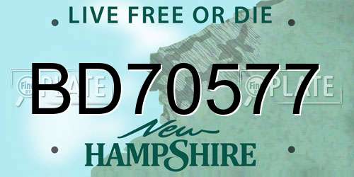BD70577 New Hampshire License Plate