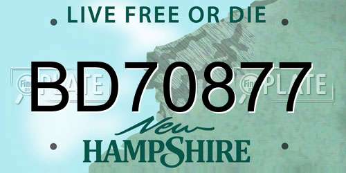 BD70877 New Hampshire License Plate