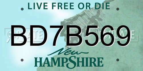 BD7B569 New Hampshire License Plate