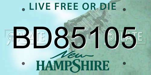 BD85105 New Hampshire License Plate