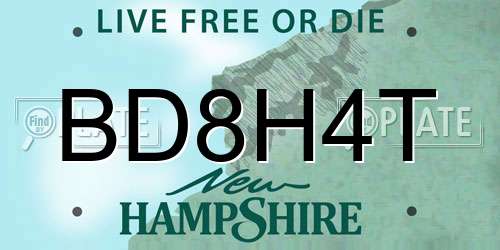 BD8H4T New Hampshire License Plate