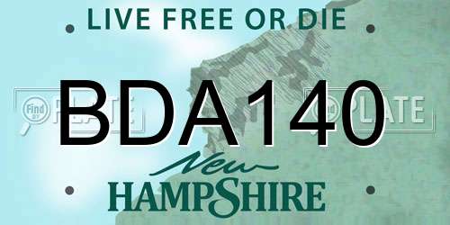 BDA140 New Hampshire License Plate
