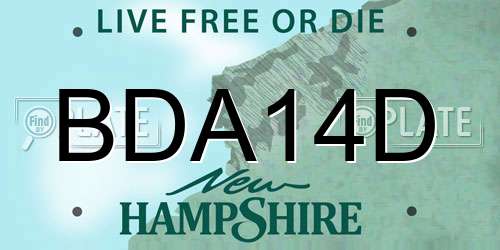 BDA14D New Hampshire License Plate