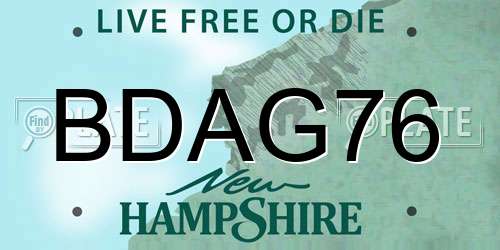BDAG76 New Hampshire License Plate