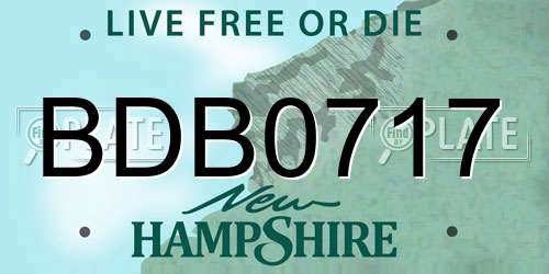 BDB0717 New Hampshire License Plate
