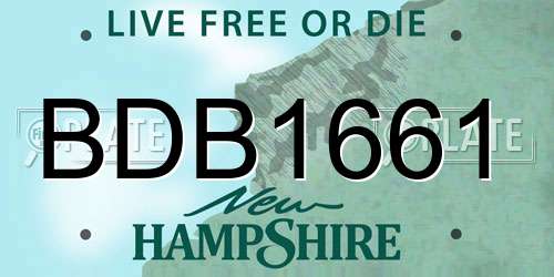 BDB1661 New Hampshire License Plate