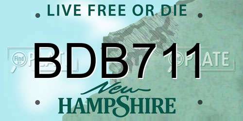 BDB711 New Hampshire License Plate