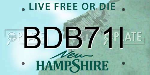 BDB71I New Hampshire License Plate