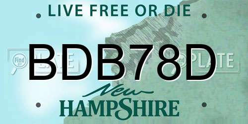 BDB78D New Hampshire License Plate