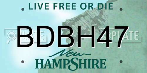 BDBH47 New Hampshire License Plate