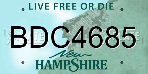 BDC4685 New Hampshire License Plate