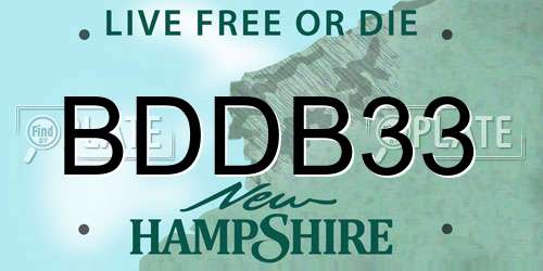 BDDB33 New Hampshire License Plate