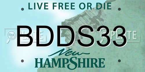 BDDS33 New Hampshire License Plate