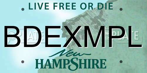 BDEXMPL New Hampshire License Plate