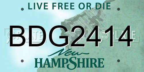 BDG2414 New Hampshire License Plate