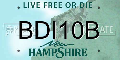 BDI10B New Hampshire License Plate
