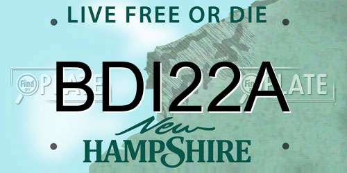 BDI22A New Hampshire License Plate