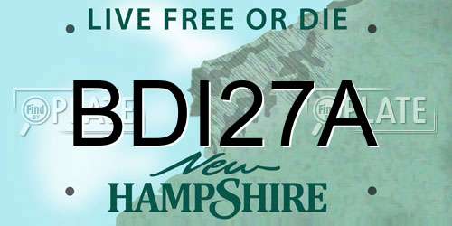 BDI27A New Hampshire License Plate