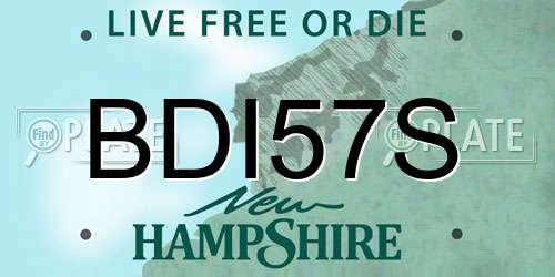 BDI57S New Hampshire License Plate