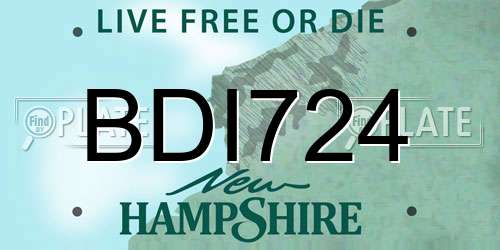 BDI724 New Hampshire License Plate