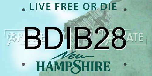 BDIB28 New Hampshire License Plate