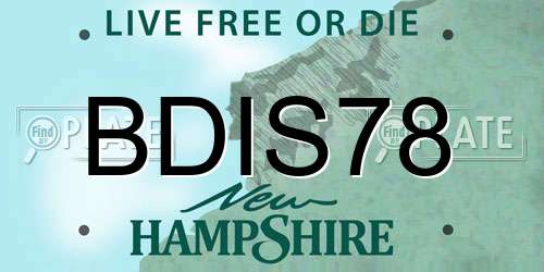 BDIS78 New Hampshire License Plate