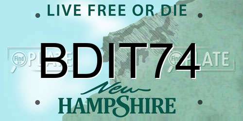 BDIT74 New Hampshire License Plate