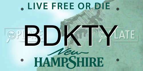 BDKTY New Hampshire License Plate