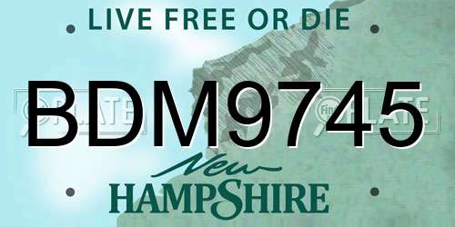 BDM9745 New Hampshire License Plate