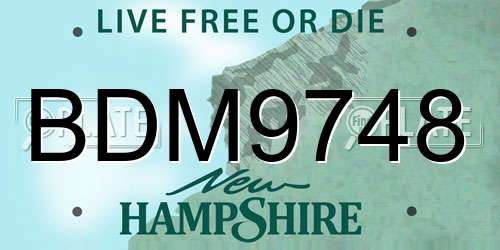 BDM9748 New Hampshire License Plate