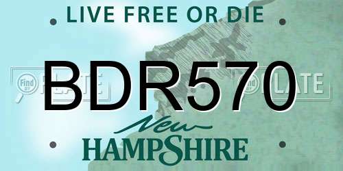 BDR570 New Hampshire License Plate