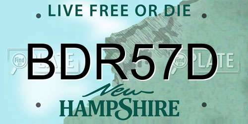 BDR57D New Hampshire License Plate
