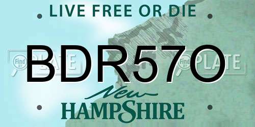 BDR57O New Hampshire License Plate
