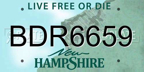 BDR6659 New Hampshire License Plate