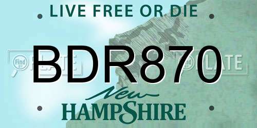 BDR870 New Hampshire License Plate