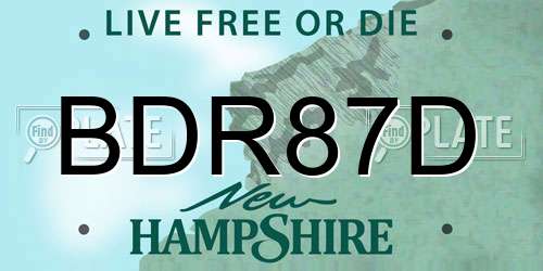 BDR87D New Hampshire License Plate