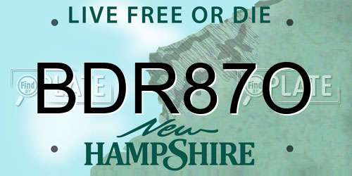 BDR87O New Hampshire License Plate