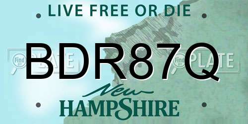 BDR87Q New Hampshire License Plate