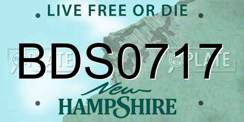 BDS0717 New Hampshire License Plate