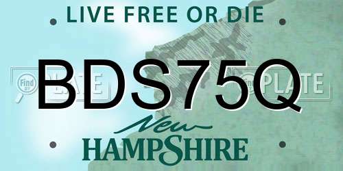 BDS75Q New Hampshire License Plate