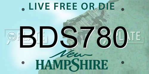 BDS780 New Hampshire License Plate