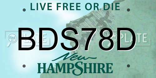 BDS78D New Hampshire License Plate