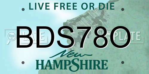 BDS78O New Hampshire License Plate